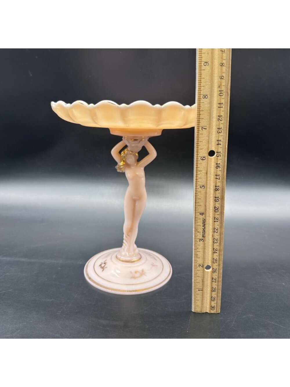 Cambridge Crown Tuscan Statuesque Nude Sea Shell Compote Charleton Roses Pink - Picture 12 of 14